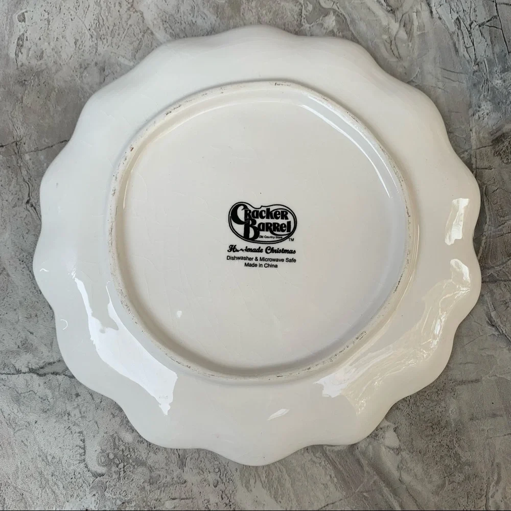 Cracker Barrel Santa cookies plate.@B9