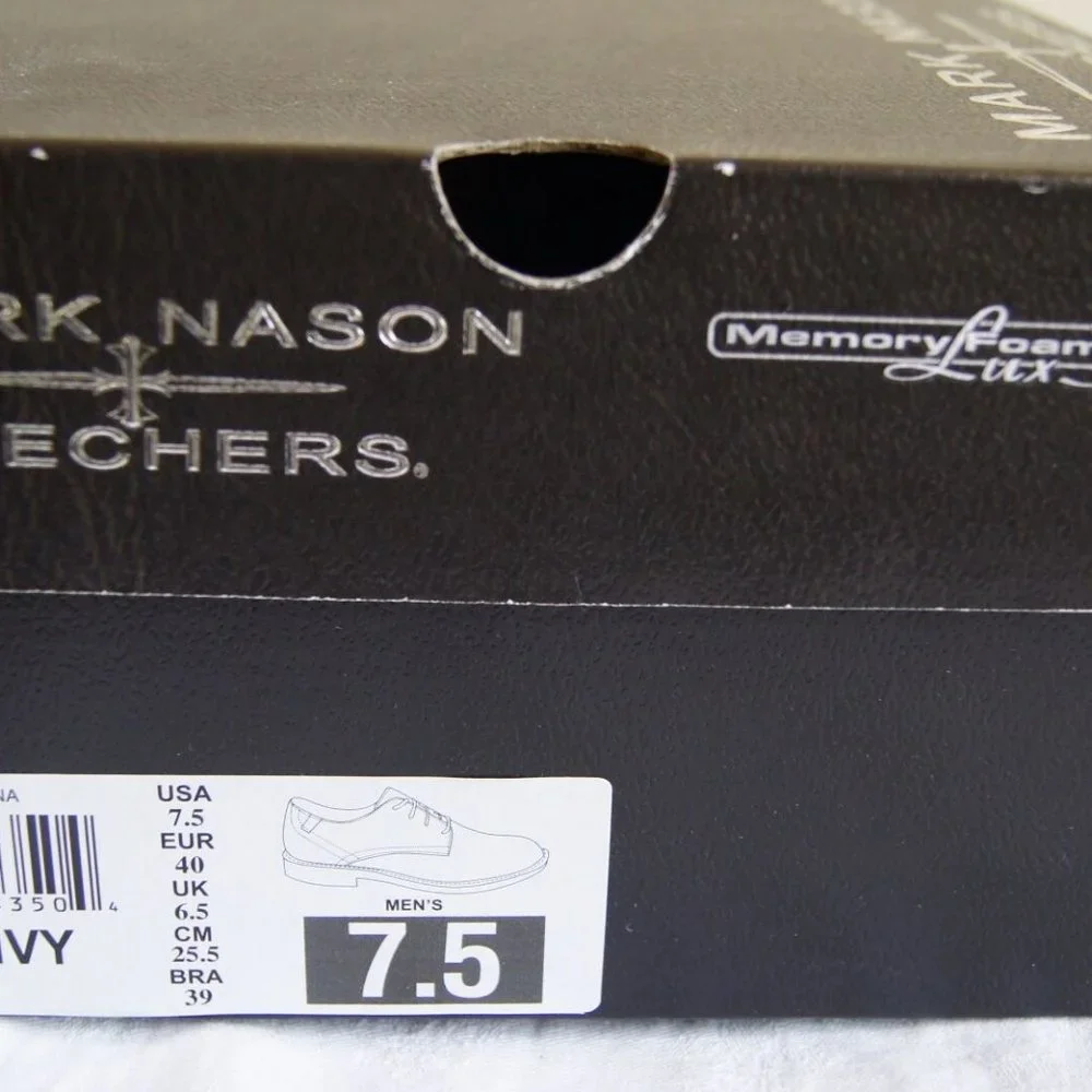 Mark Nason Skechers Men's Memory Foam Lux Footbed Shoes US Size 7.5 Navy Bartime