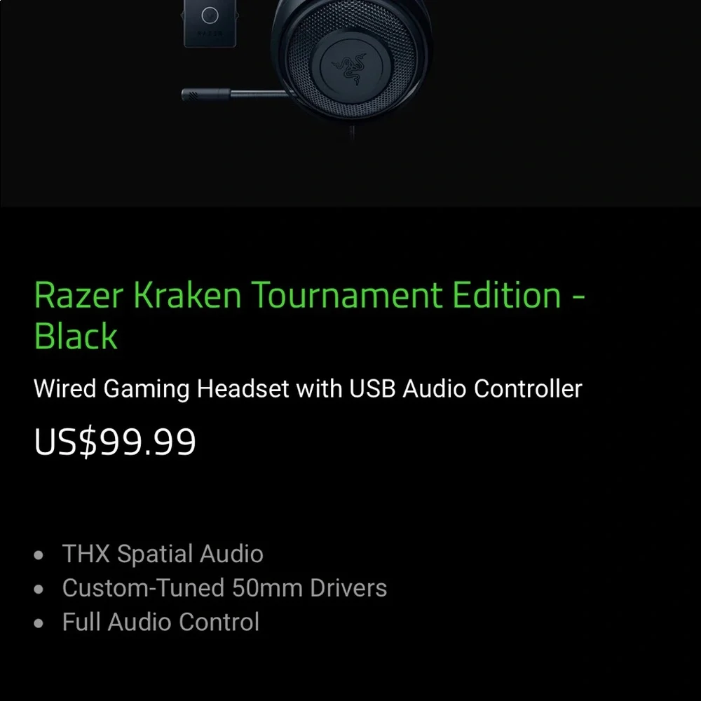 Razed kraken tournament edition razer kraken