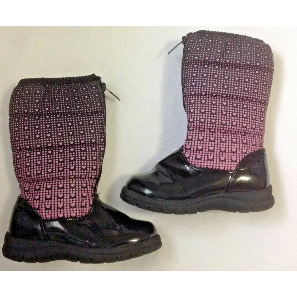 Girl's Totes Kerry Black Snow Boots Sz 1 Med Insulated Winter Boots Waterproof