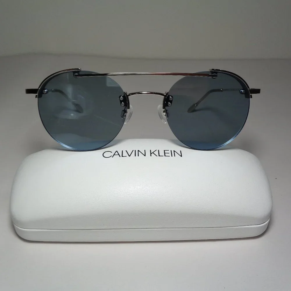 Calvin Klein CK20133S Shiny Silver New Men's Sunglasses