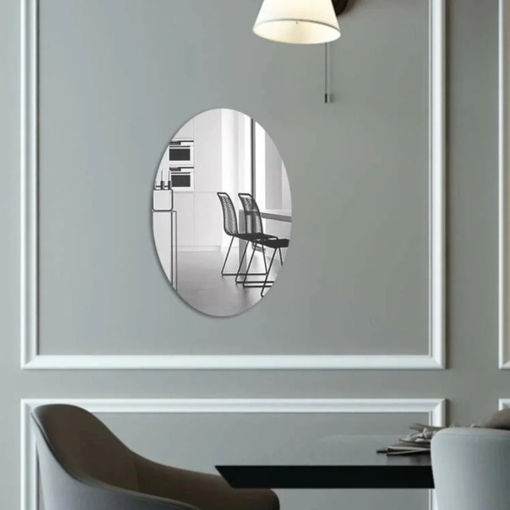 Mini stick on wall mirror