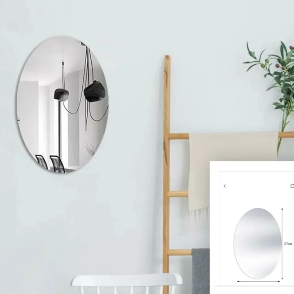 Mini stick on wall mirror