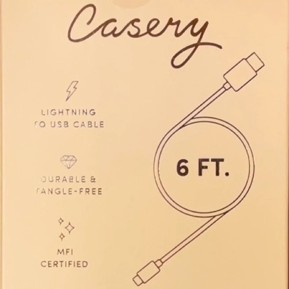 Casery lightning to USB cable – 6 feet long compatible w/ iPhone, iPad, iPod