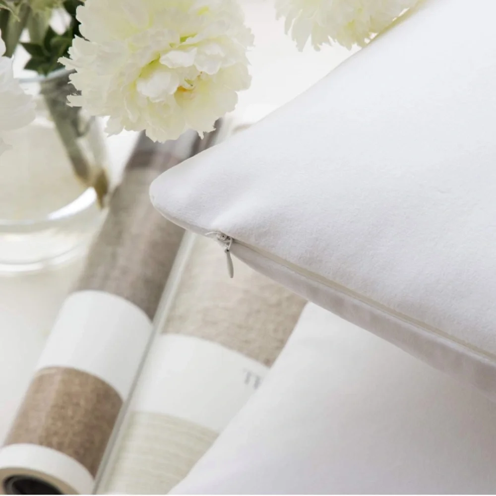 Luxury Home | Oversized Elegant Snow White Soft Luxe Velvet Throw Pillow Covers