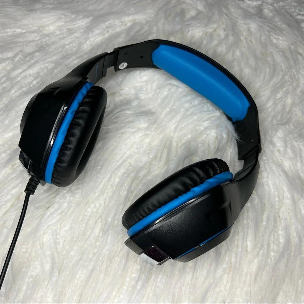 Beexcellent Wired Gaming Headphones with Microphone Blue and Black