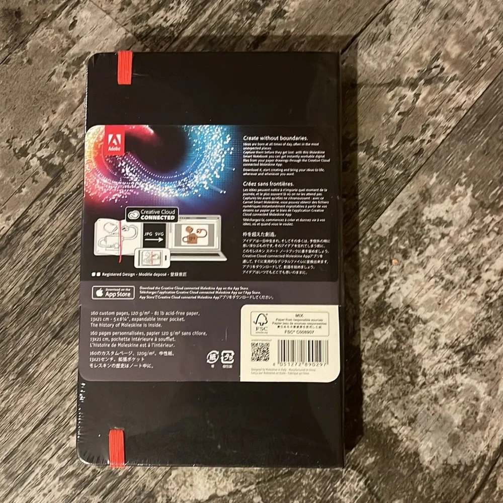 Moleskine Adobe Smart Notebook, Hard Cover SHIPS SAME DAY FREE GIFT