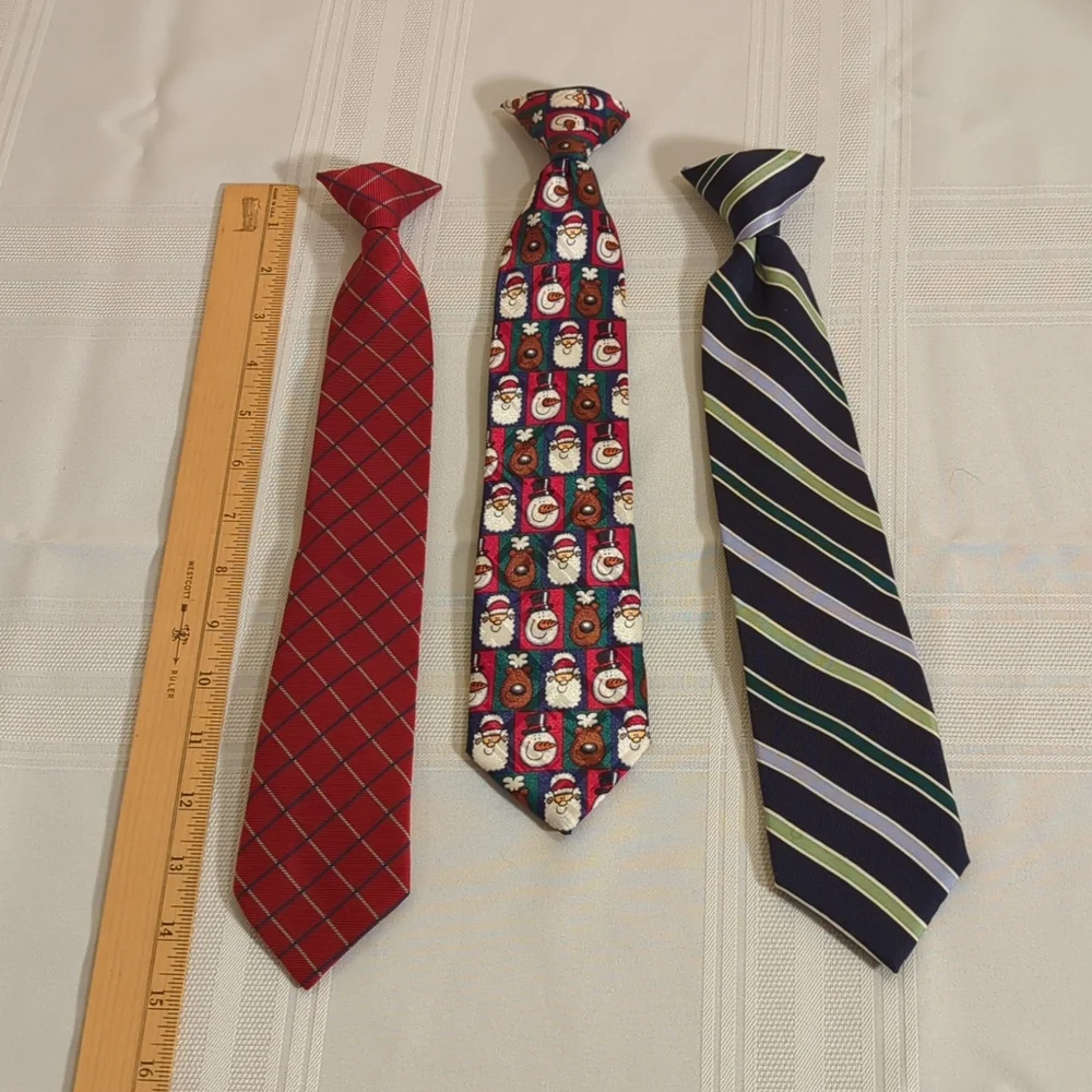 Lot of 3 boys clip-on ties