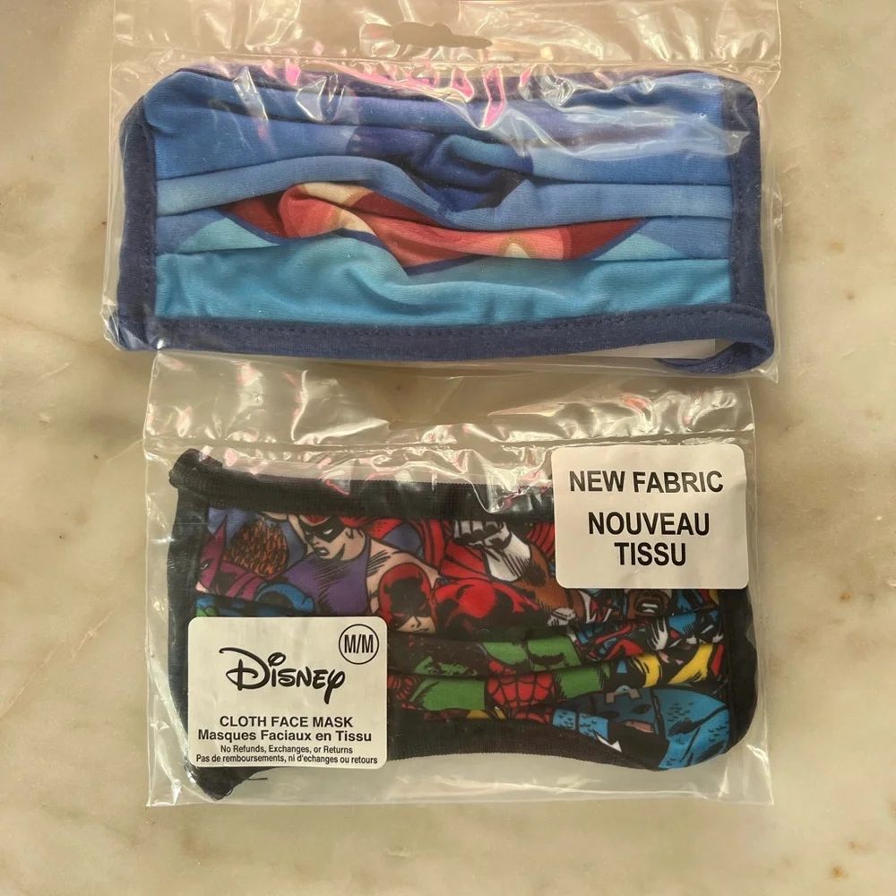 2 - Disney Kids’ Face Mask - Stitch & Avengers - Brand New in Bag