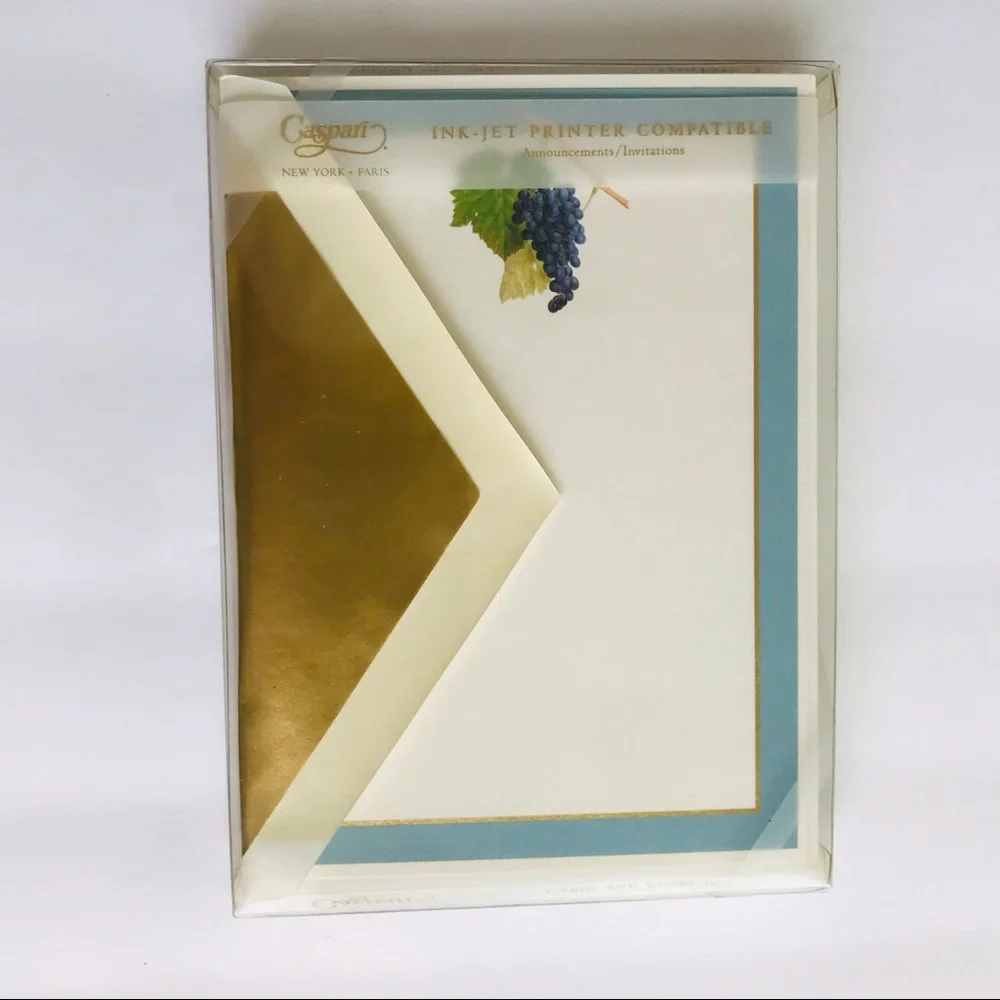 Lot of 4 Boxed Invitations Grapes Wine Winery
