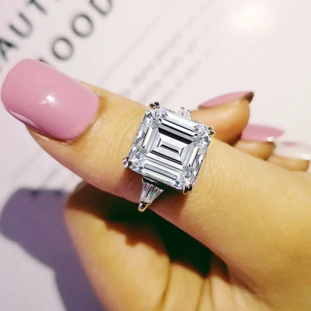 *NEW Huge 9.5 Carat Asscher Diamond Wedding Ring