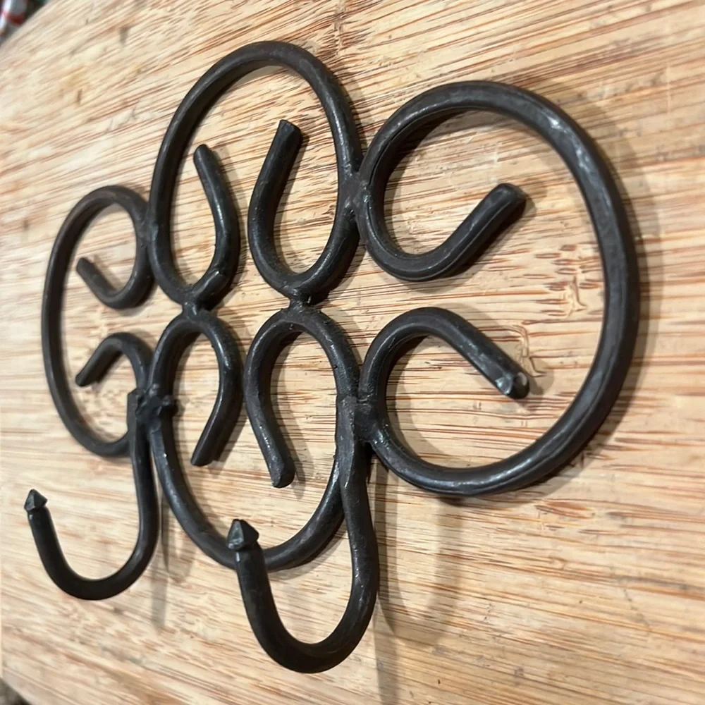 Rustic Brown industrial Metal Wall Decorative Scroll Hook