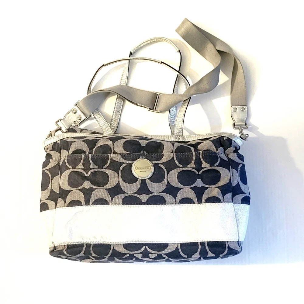 Coach denim silver