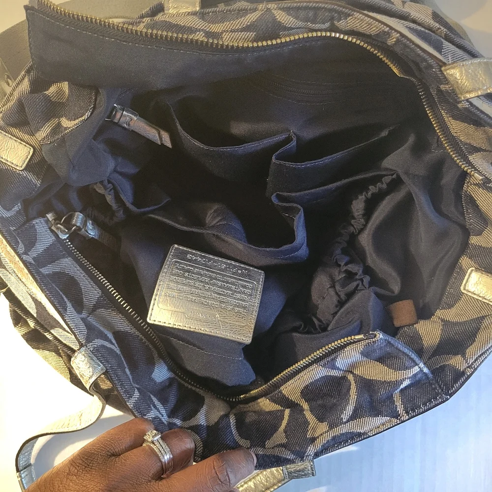 Coach denim silver