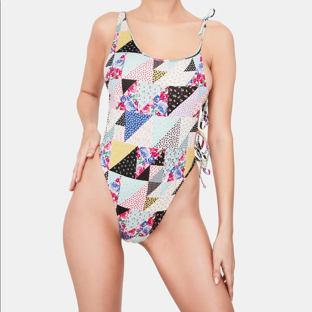 Frankies Bikinis HONEY PATCHWORK ONE-PIECE SWIMSUIT