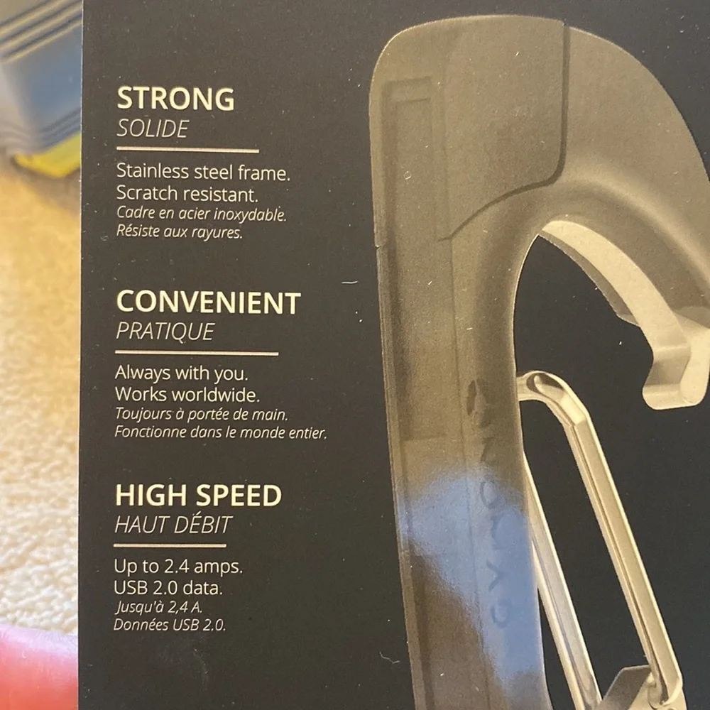 Nomad Carabiner for ANDROID Micro USB to USB Charging Cable
