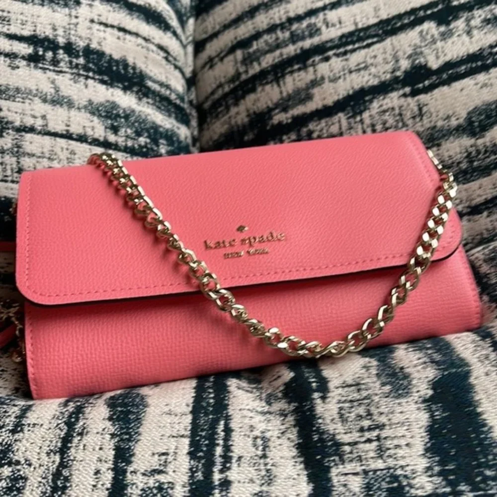 Kate Spade Chain Wallet Crossbody Clutch Pink