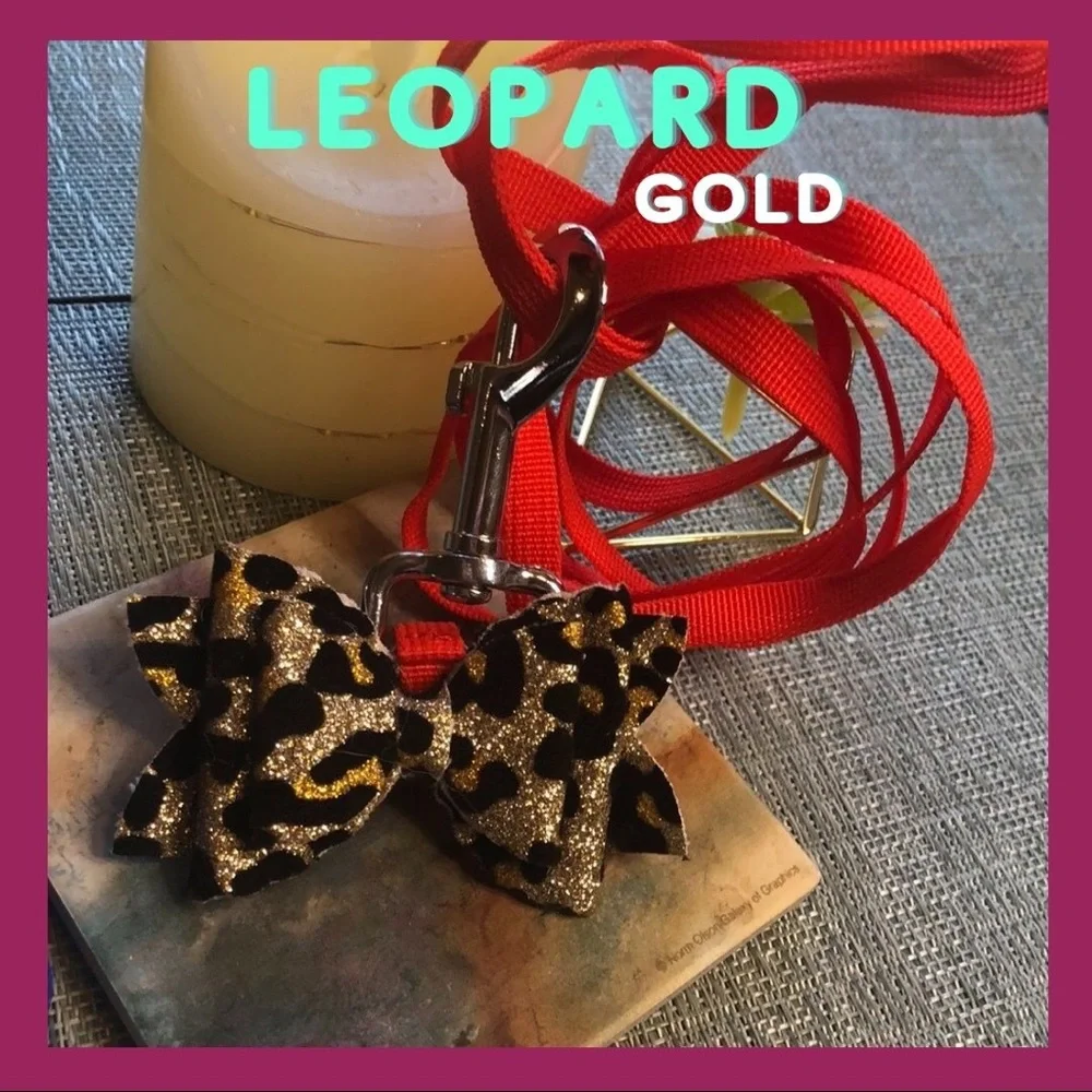 #14 Dog Leash and Detachable Bow Set in Sparkles🐾