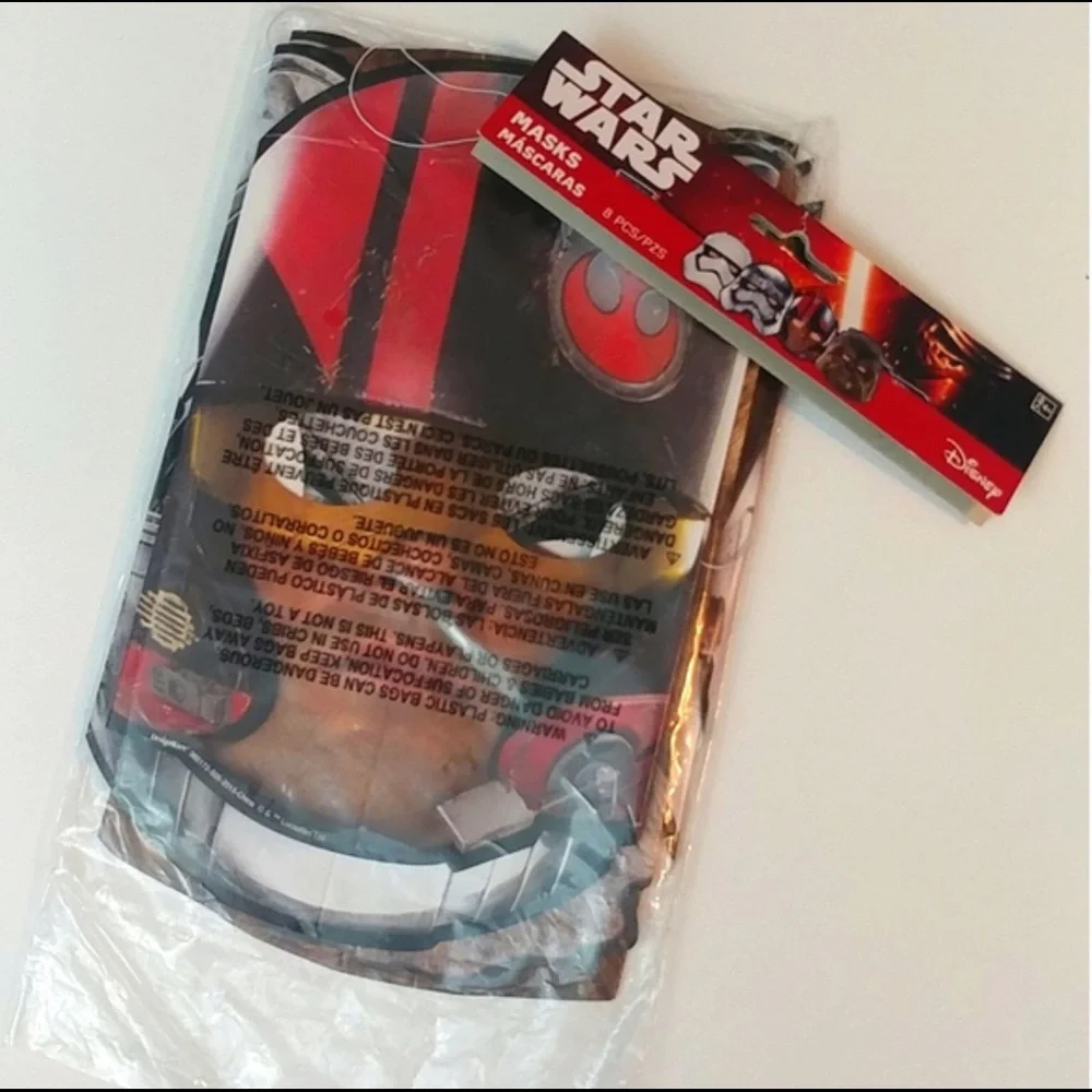 4/$15 🌻 Set of 5 Star Wars The Force Awakens Paper Masks
