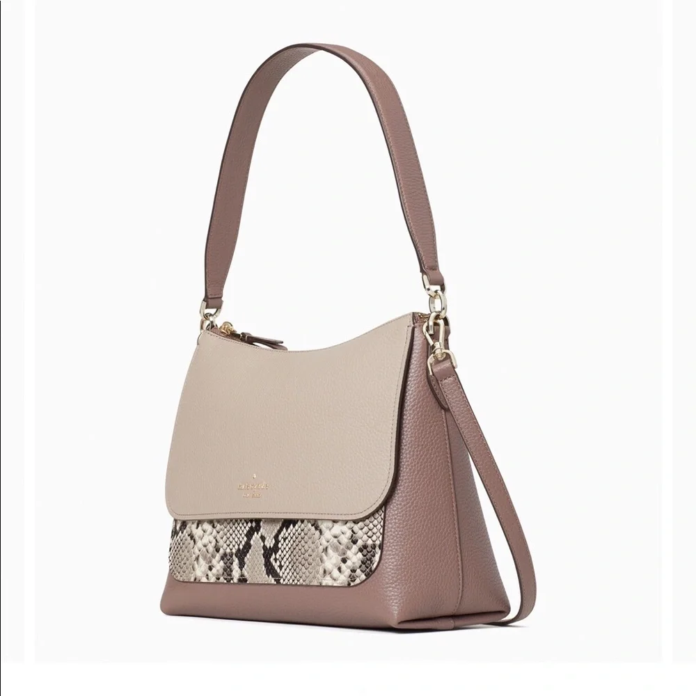 New Kate Spade Mixed Material Flap Shoulder Bag