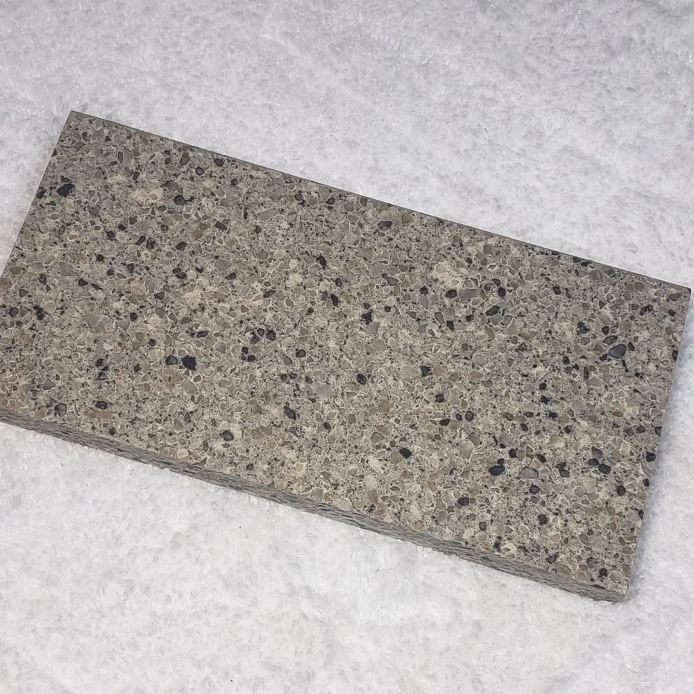 Quartz Stone Cutting Board cheese sushi charcuterie tray 5x10 tan black chip