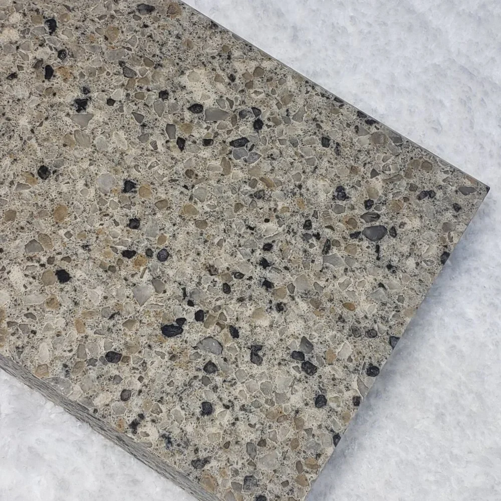 Quartz Stone Cutting Board cheese sushi charcuterie tray 5x10 tan black chip