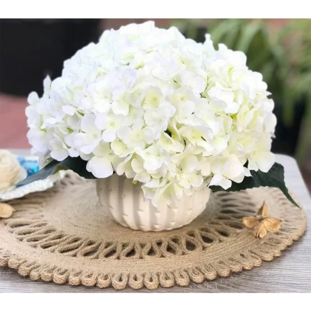 5 pack | Ivory Hydrangeas Flowers for Wedding Bouquets Centerpiece Decor ~ New
