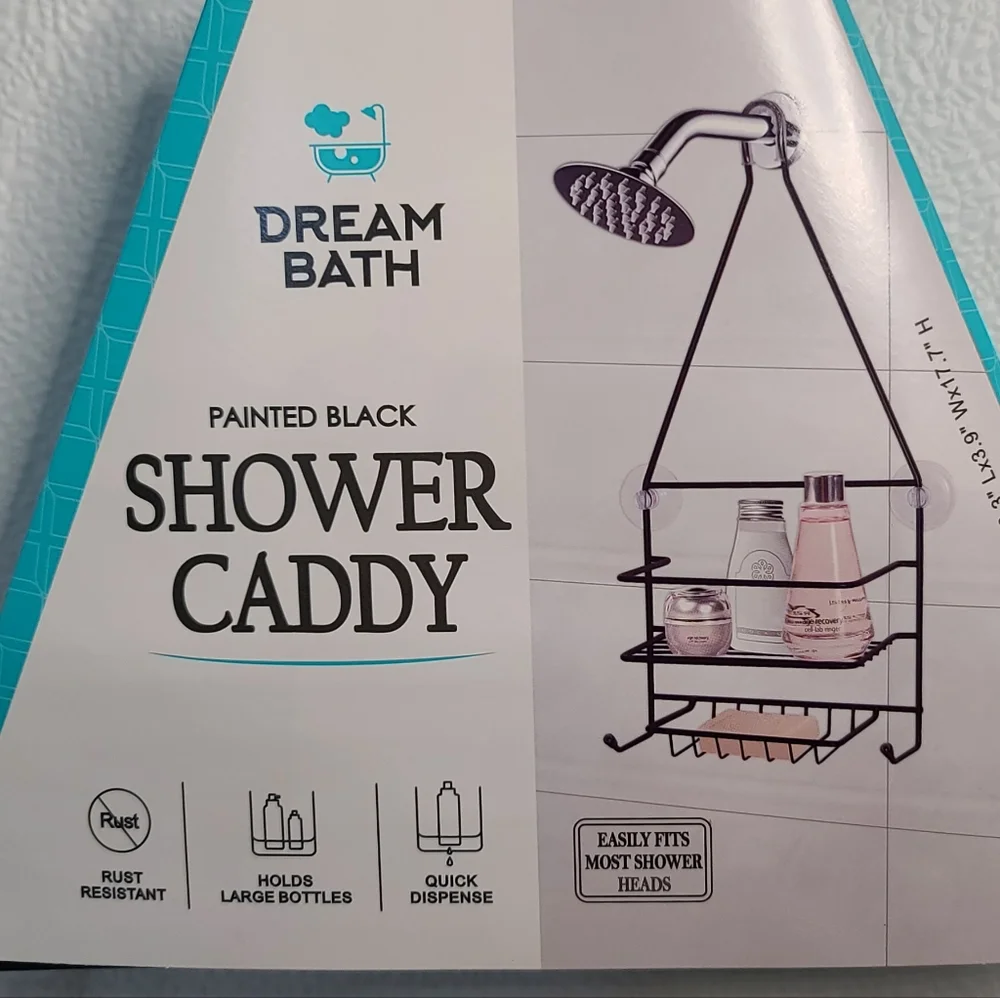Dream Bath Black Metal Wire Shower Caddy