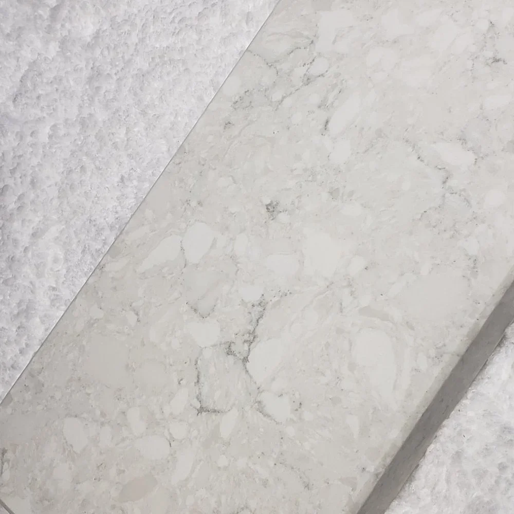 Quartz Stone Cutting Board cheese sushi charcuterie tray 5x10 white cream chunky