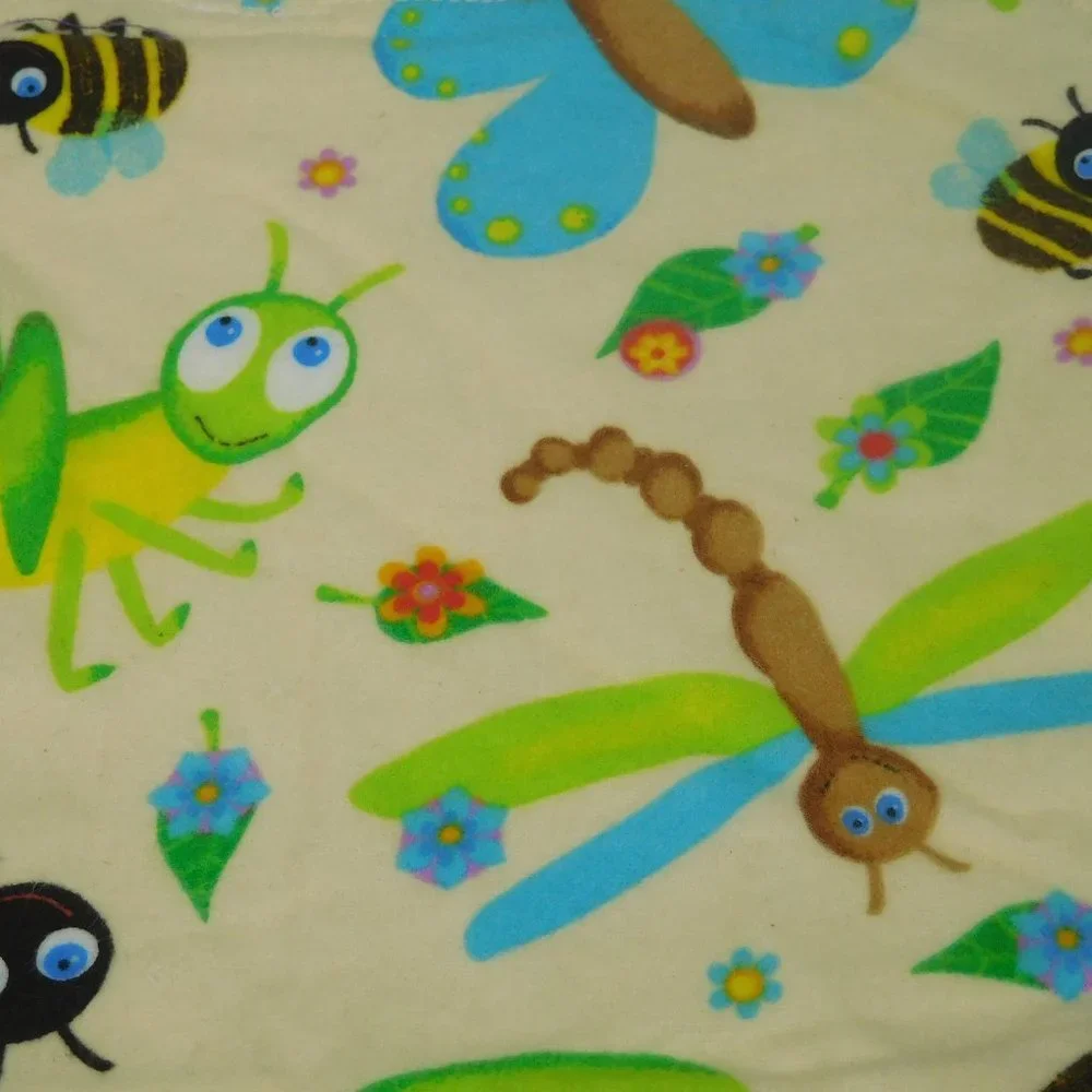 Hand Crafted Baby Washclothes little rainbow bugs (2) large 7.5 x 7.5