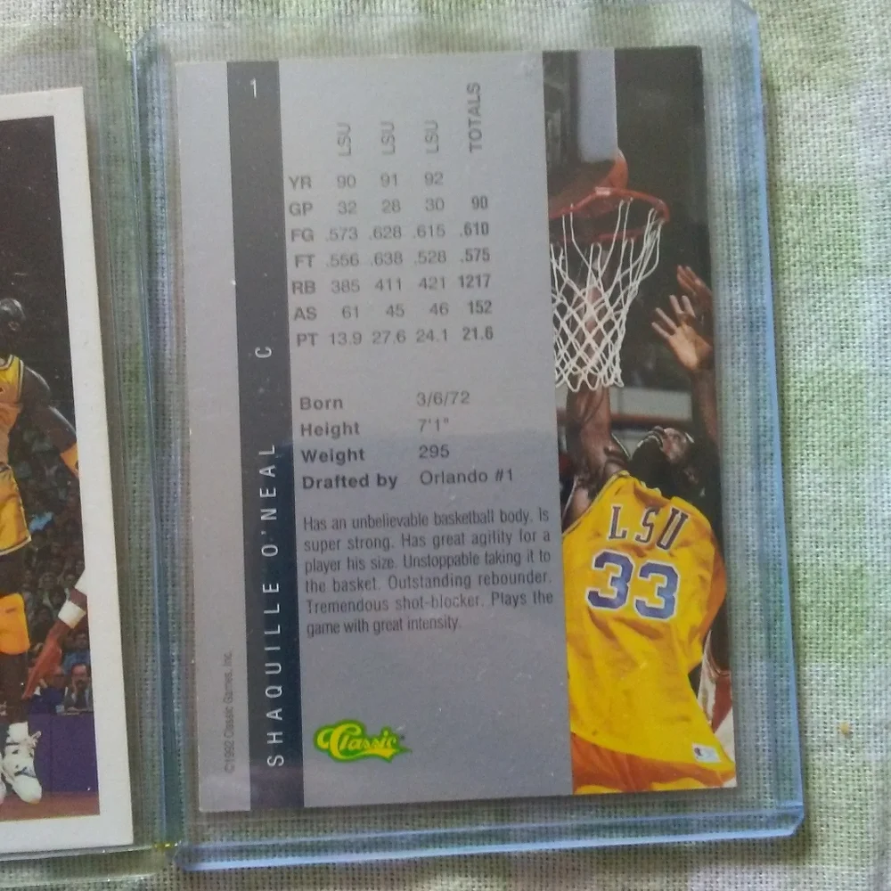 Shaq Classic Rookie 2 Card Lot