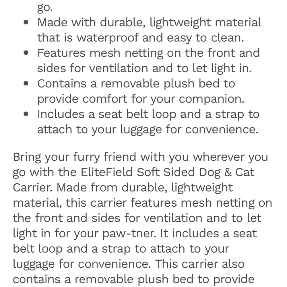 Elite Field small pet