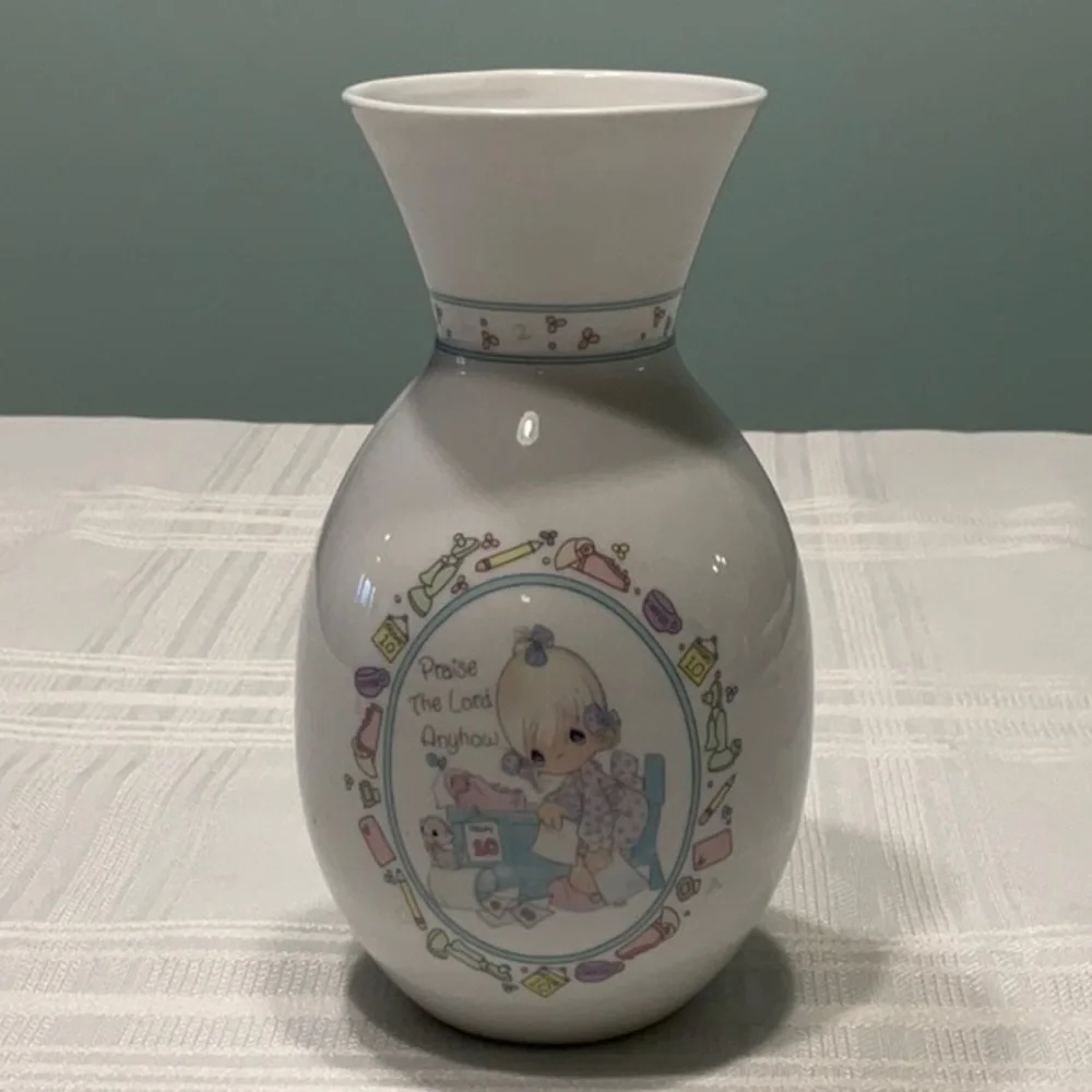 Precious Moments Porcelain Vase Vintage 1991