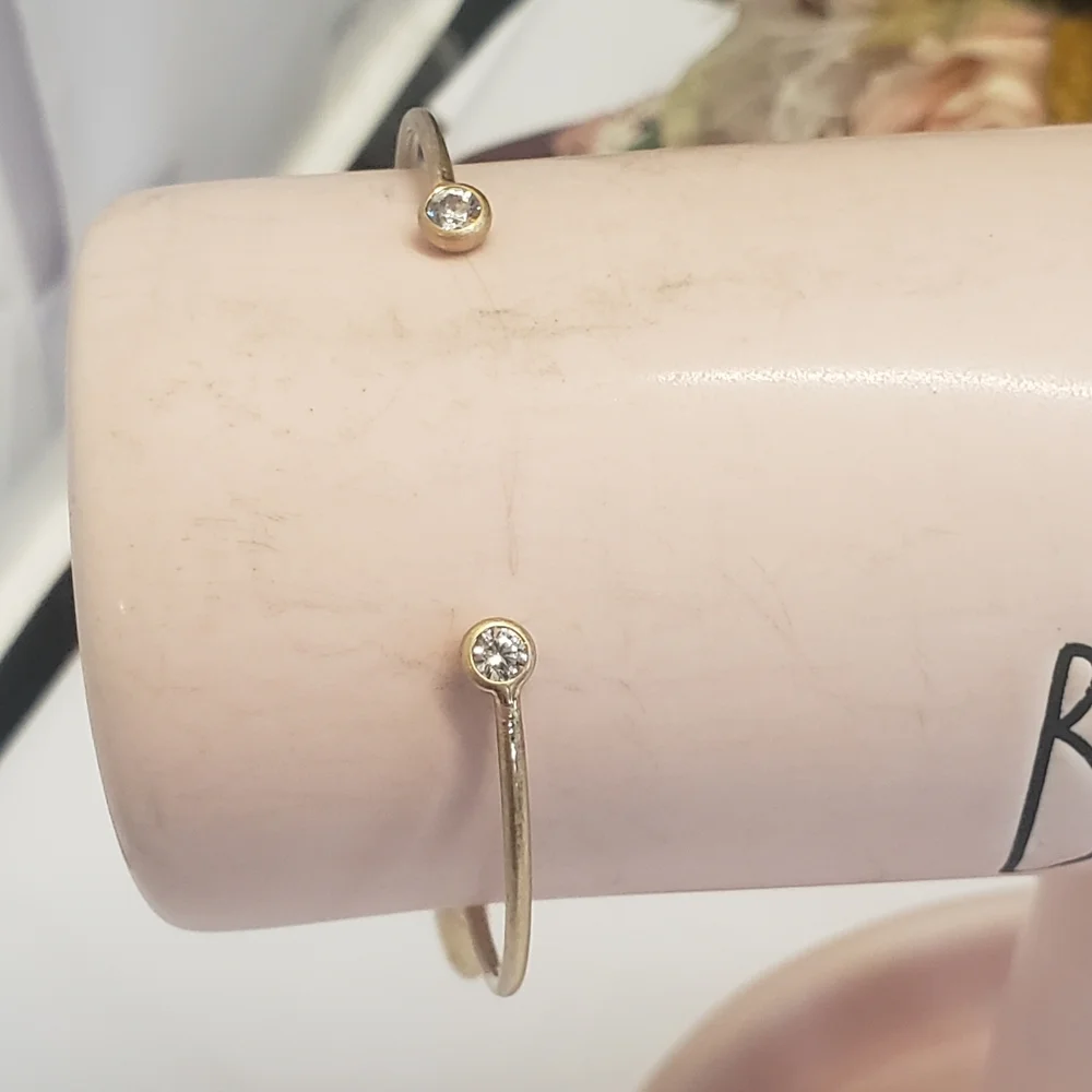 Plunder Gold Tone Crystal End Cuff Bracelet