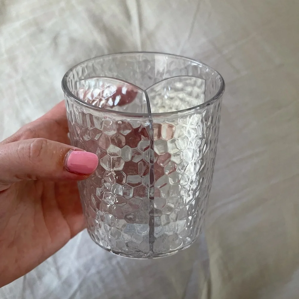 Clear bathroom container. Perfect for makeup brushes, toothbrush, etc.