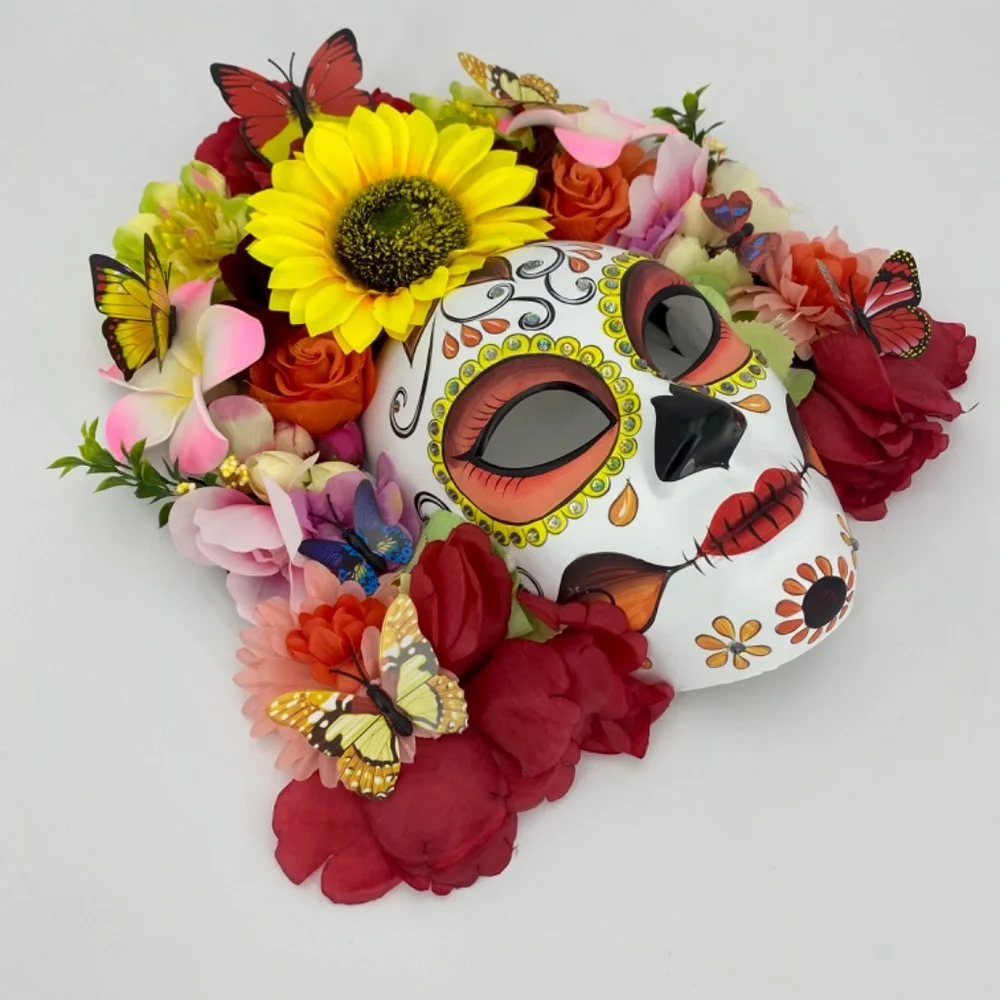 Day of the dead flower mask