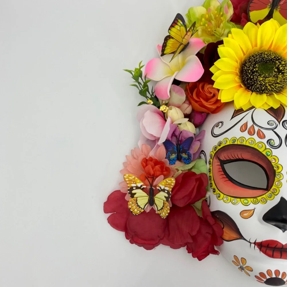 Day of the dead flower mask