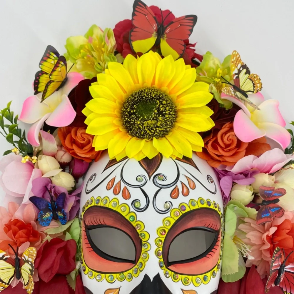 Day of the dead flower mask