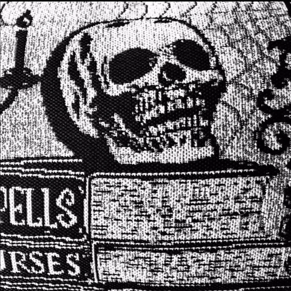 Halloween Skull Pillow Candlelabra Poison Spell Books Black