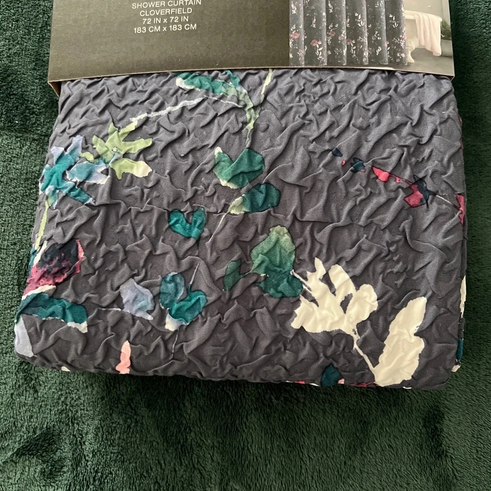DKNY Blue Cloverfield Shower Curtain