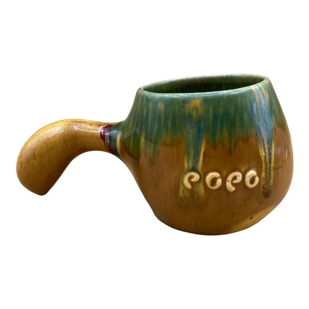 Vintage Popo Galsini Pasadena Gourdware Rare Tiki Mug Gourd Shaped 1950's