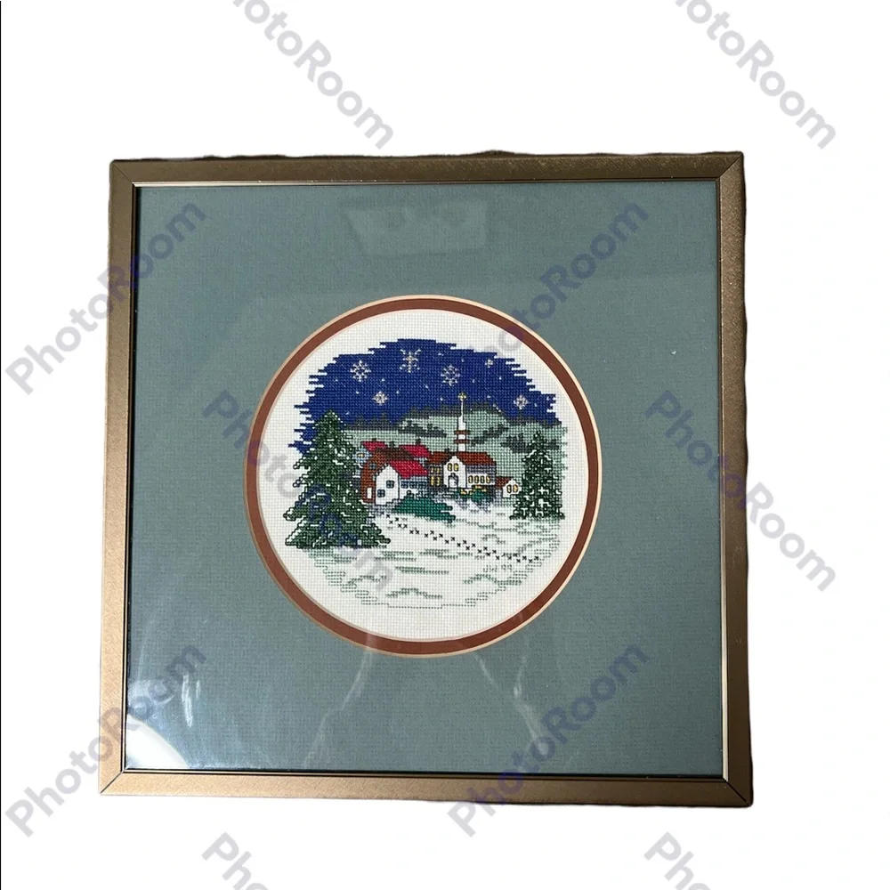 home made crossstitch christmas