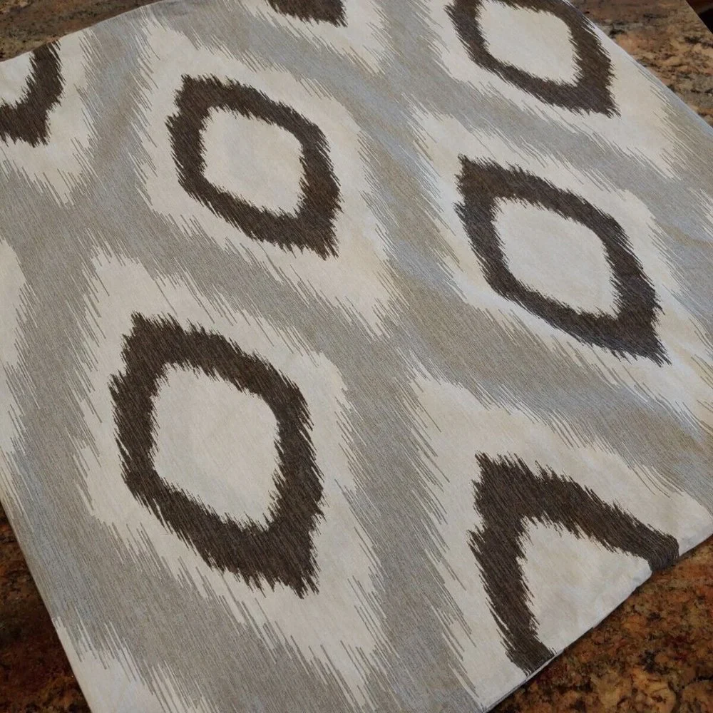 West Elm Ikat Euro Sham Diamond Grey Organic Cotton 26