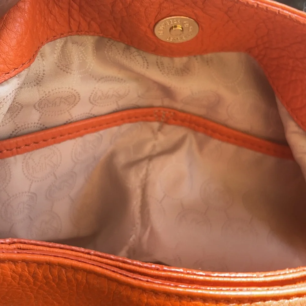 Michael kors orange leather tote