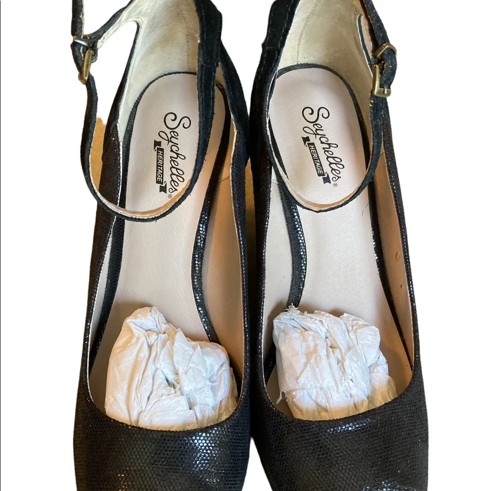 Anthropologie Seychelles Black Ankle Strap Shoe