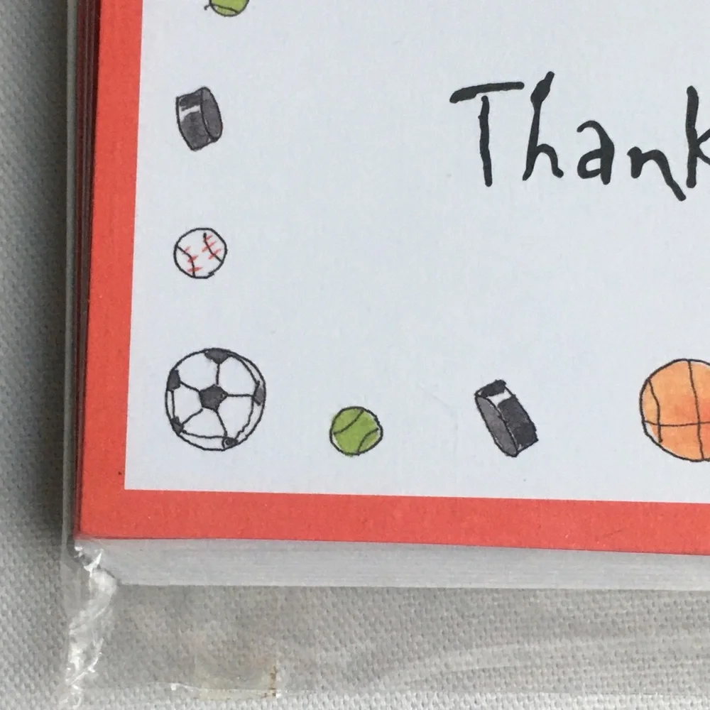 Sports Thank You Notes NEW Football Basketball Hockey Soccer Tennis Baseball