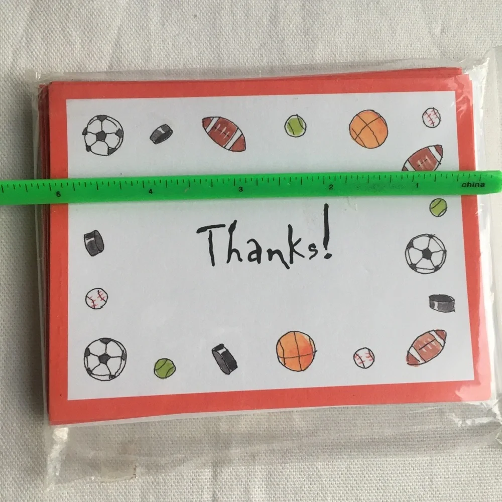 Sports Thank You Notes NEW Football Basketball Hockey Soccer Tennis Baseball