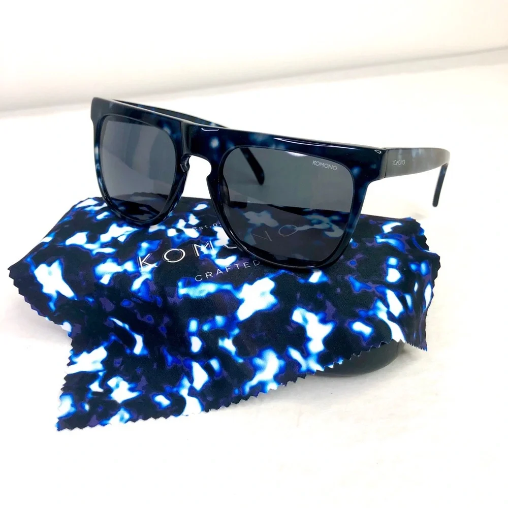 KOMONO Bennet Indigo Demi Sunglasses NWT blue tortoise