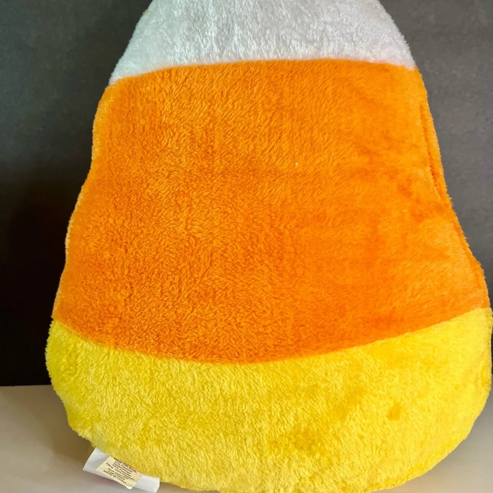 Large Halloween Candy Corn Shaped Plush Throw Pillow Sweet Fun