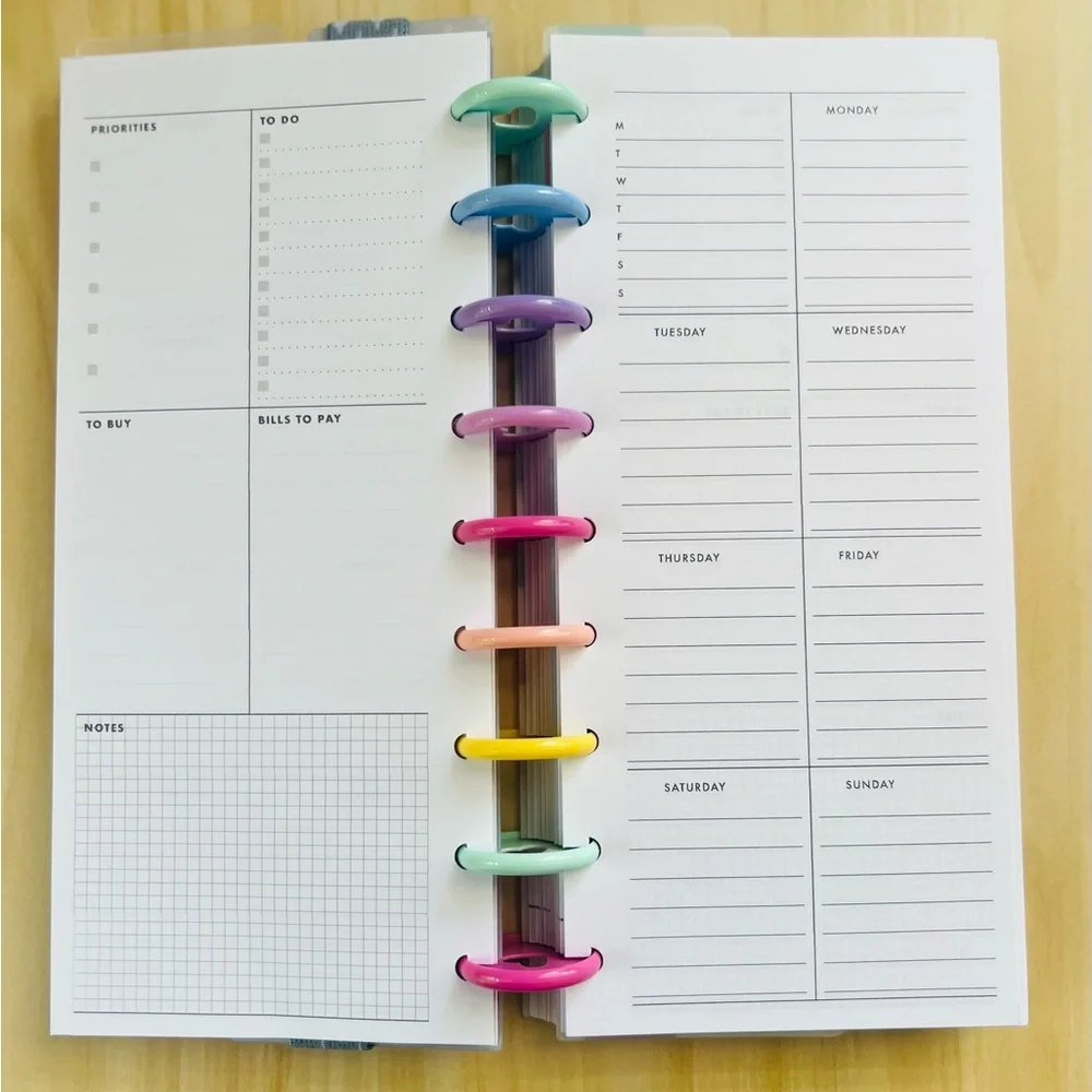 Skinny classic Happy planner size inserts weekly layout
